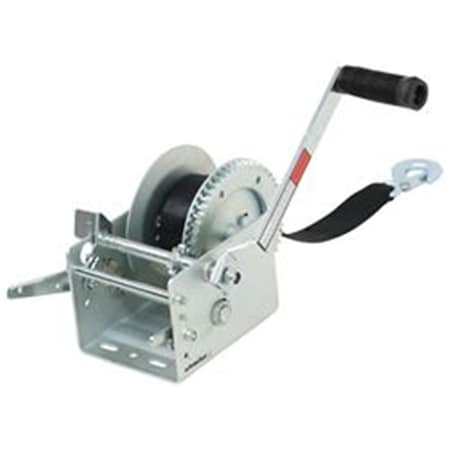 Powerplay 2500 lbs Trailer Winch 2-Speed Solid Gear & Winch Strap PO2594369